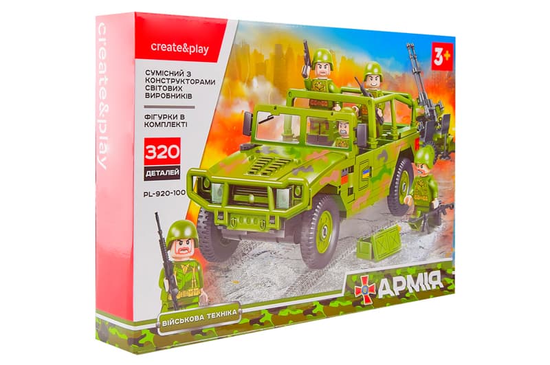 Конструктор IBLOCK PL-920-100 Армія, 320 деталей, коробка 38*26*6 см