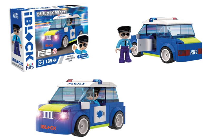 Конструктор IBLOCK JUNIOR KH41/002/3 135 деталей, Patrol Car коробка р. 24x16x6 см Kids hits