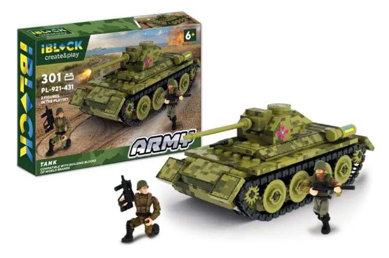 Конструктор PL-921-431 ARMY 301 деталь, інструкція на українській мові, наліпки в комплекті, коробка 37,5x25,5x6 см IBLOCK