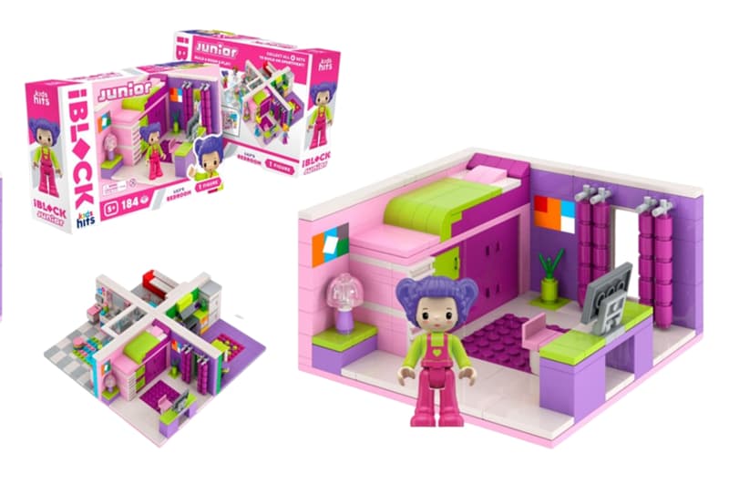 Конструктор Kids hits IBLOCK JUNIOR KH08/001/1 Дівчатка, Спальня Лілі, 184 дет, в комплекті фігури, інструкція, наліпки, коробка 24*16*6 см