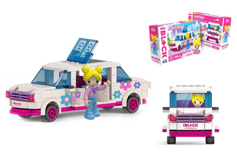 Конструктор Kids hits IBLOCK JUNIOR KH08/002/2, Дівчатка, Гламурна поїздка Лімузин, 232 дет,компл. фігур, інстр., наліпки,короб. 24*16*6