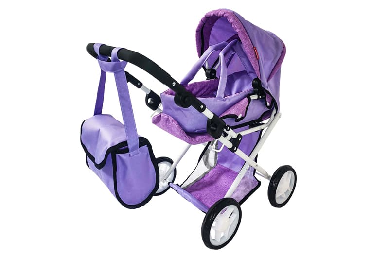 Візок для ляльки CARRELLO UNICO 9346 PURPLE з сумкою метал.кор.45*15*36,5