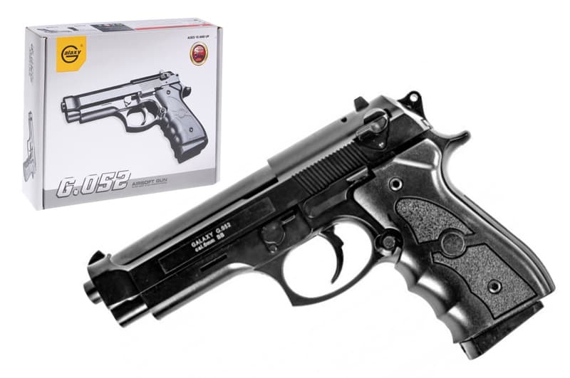 Пістолет пластиковий, страйкбольний Galaxy Beretta 92 на кульках, в коробці G052B