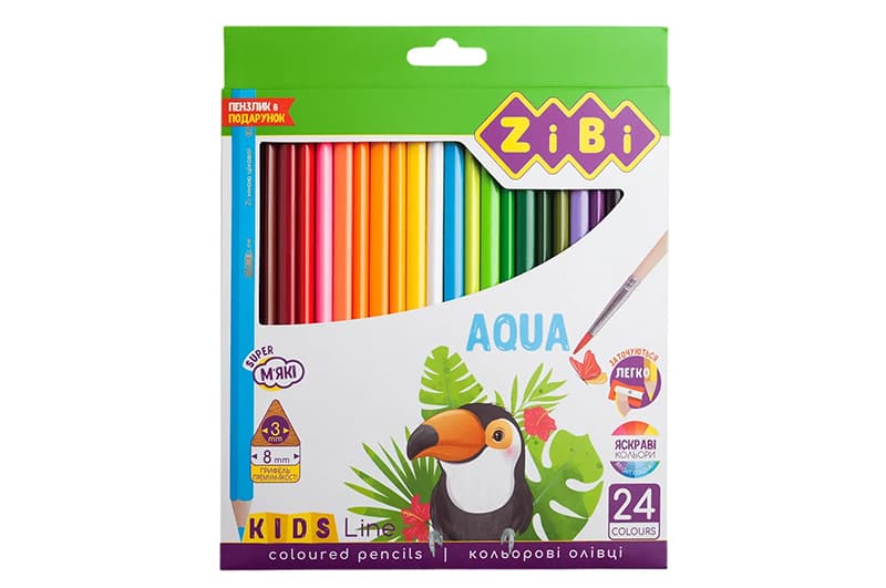 Олівці кольорові ZiBi Акварель, 24 шт., ZB.2476 KIDS LINE