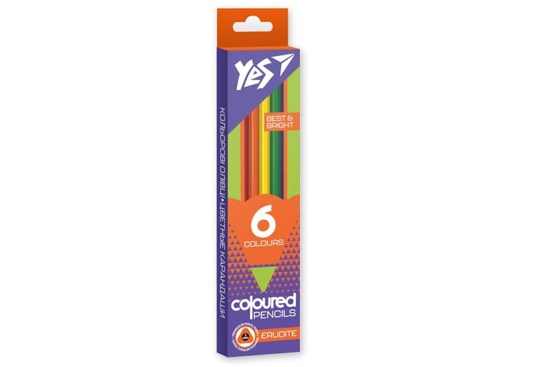 Олівці кольорові YES 6 кол. Erudite 290641