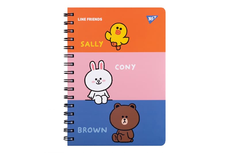 Блокнот YES А5 80 арк. спіраль з гумкою "Line Friends"