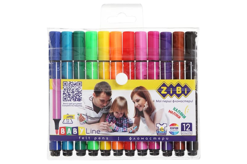 ФЛОМАСТЕРИ Zibi JUMBO 12 кольорів ZB.2807