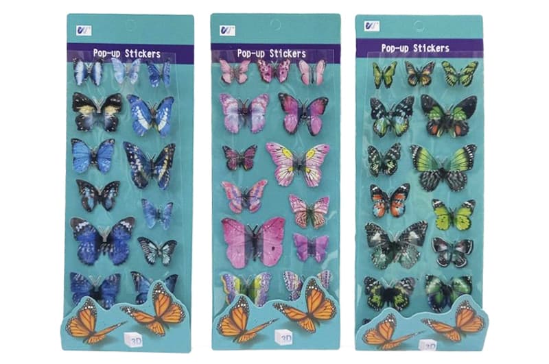 Наліпки Метелики маленькі 3D(12)