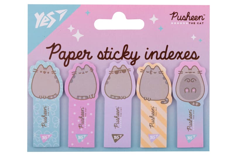 Індекси паперові Yes "Pusheen", 55*22мм, 100 шт (5x20) 170417
