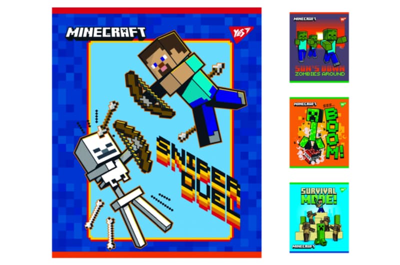 Зошит YES "Minecraft" 18 аркушів клітинка Преміум
