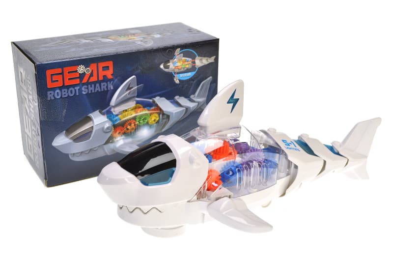 Акула музична S-1 на батарейках, зі світлом, в коробці р.20х9х13 см YG TOYS