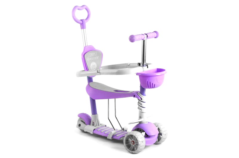 Самокат Best Scooter 5 в 1, із захисним бампером, PU колеса 120х50 мм зі світлом, в коробці, B-4125