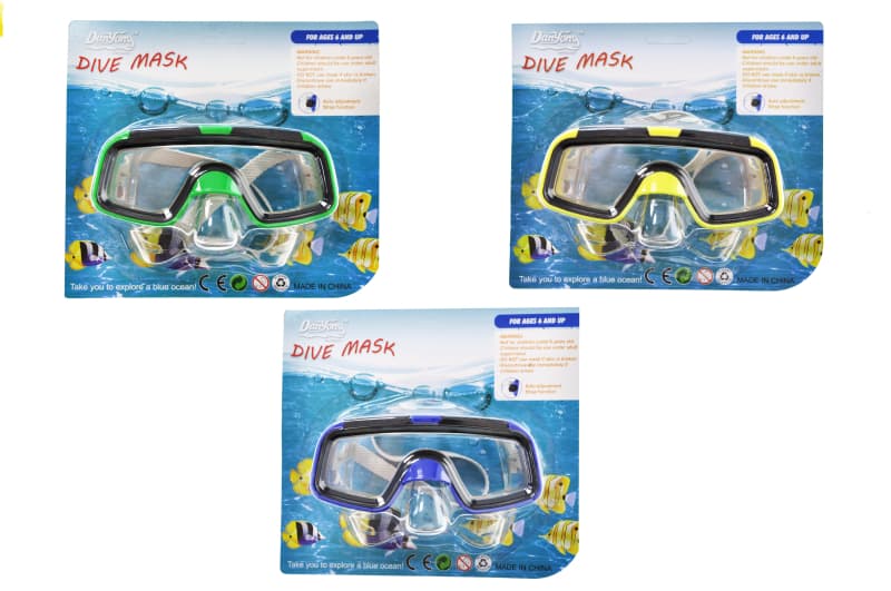Маска для плавання 6808P від 6 років, на блістері р.17x15 см YG Toys
