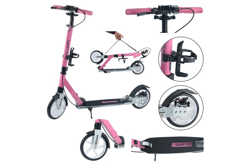 Самокат GS-0096 алюмінієвий 200 мм Pink коробка
