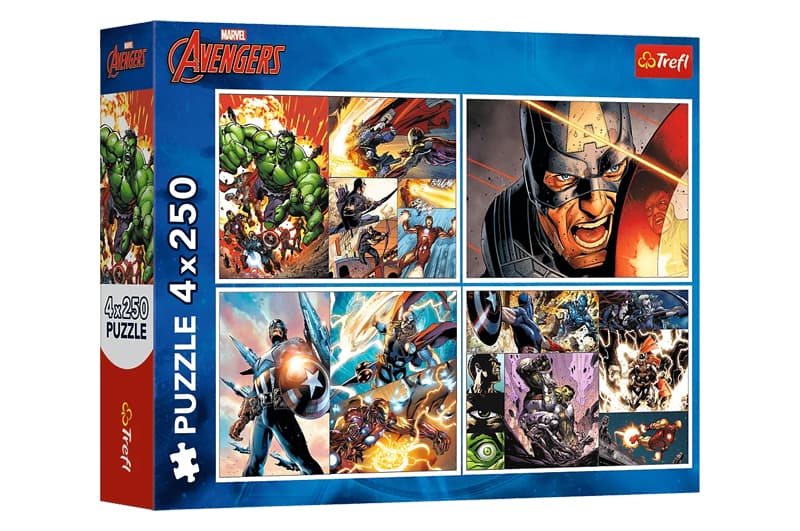 Пазли - 4в1 250 елм. 13309 "MARVEL: дні героїв" Trefl