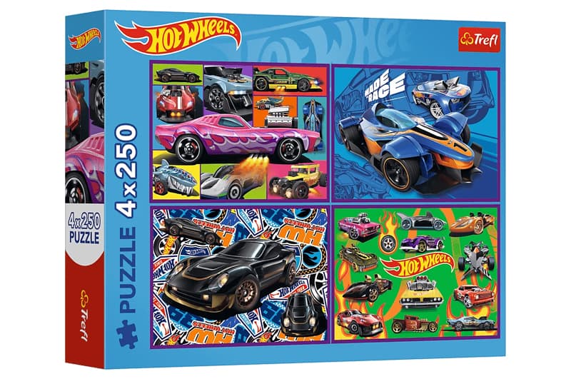 Пазли - 4в1 250 елм. 13312 "Hot Wheels" Trefl
