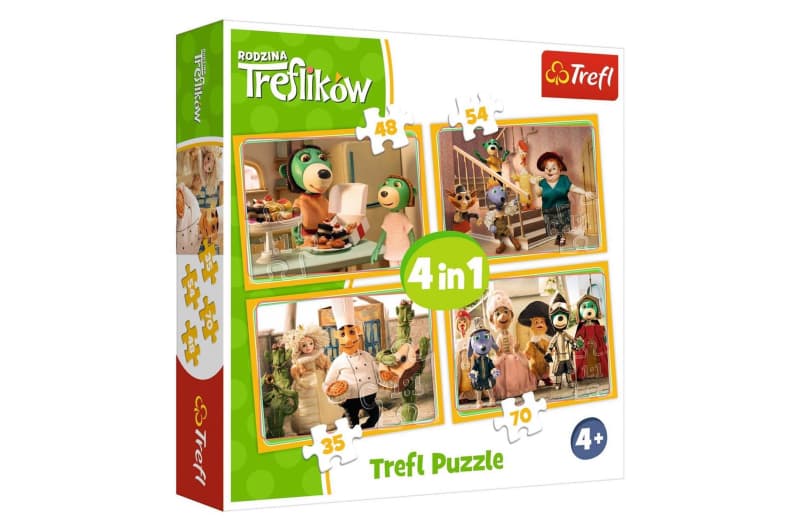 Пазли - 4в1 - 34318 "Сім'я Трефлік. Підготовка до балу", Trefl