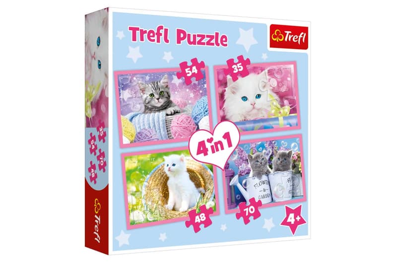 Пазли - 4в1 - 34330, Котики, Trefl