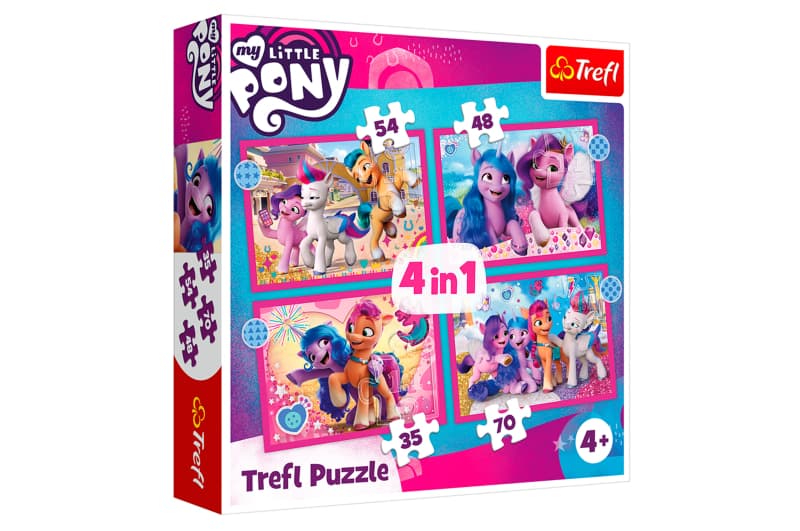 Пазли - 4в1 - 34375 "Кольорові Поні" Hasbro My Little Pony, Trefl