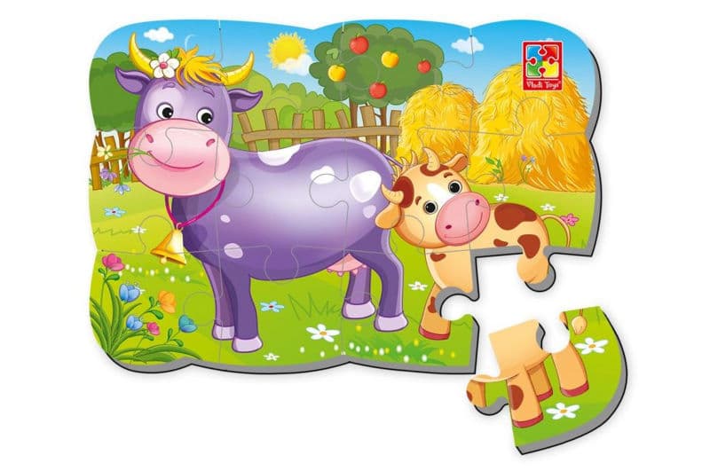 Пазли на магніті А5 "Корова і теля" VT3205-74 (укр) VladiToys
