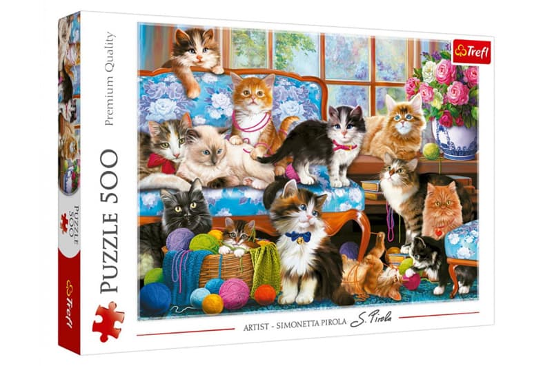 Пазли - 500 елм. - 37425 "Котяча родина" Trefl