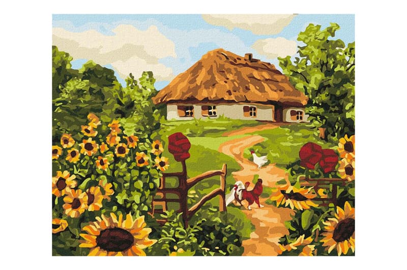 Набір для розпису по номерах 40x50 см KHO2280 "Українська хатинка" Ideyka