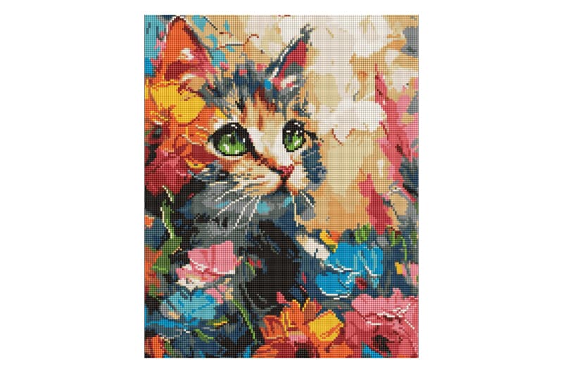 Набір з алмазною мозаїкою 40x50 см AMO7994 "Пухнастий котик" Ideyka