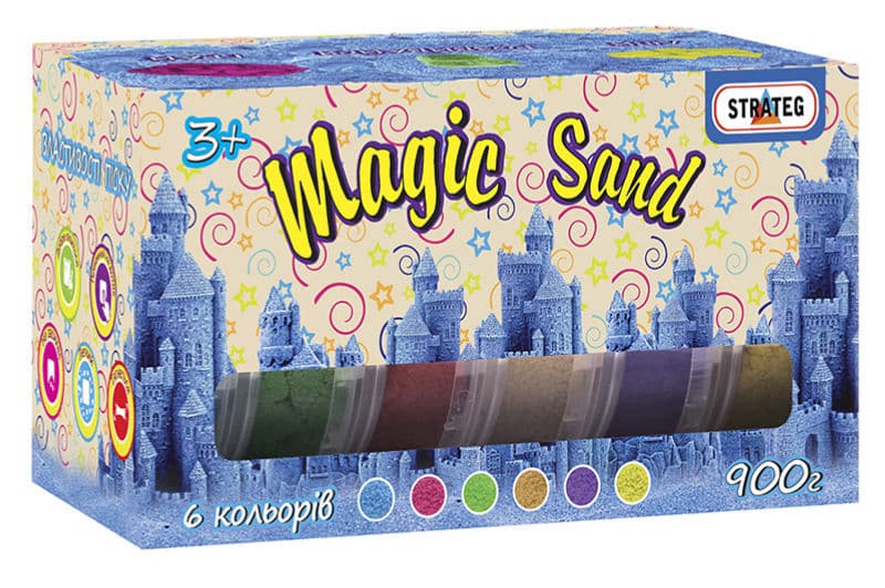 Кінетичний пісок "Magic sand" (6 кольорів по 150 гр) в коробці 51000 STRATEG