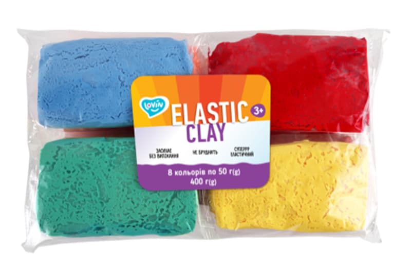 Набір для ліплення з повітряним пластиліном Elastic Clay 8 colors 70164 TM Lovin