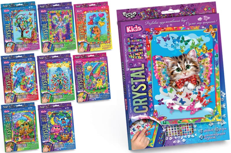 Набір креативної творчості "CRYSTAL ART KIDS" CArt-01-01,02,03,04...10 DANKO