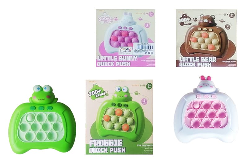 Логічна гра "Froggie Quick Push" POP-IT, "Little Bunny, Bear Quick Push" BY-6029/BY-6030/62479 3 види в коробці р. 13*14*6 см