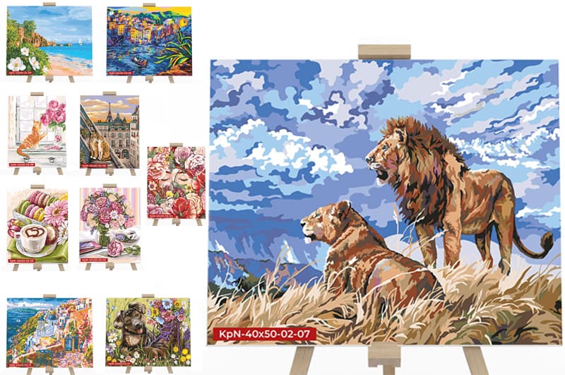 Креативна творчість "PAINTING BY NUMBERS" 40*50см економ с.2 KpNe-40x50-02-01,02...10 DANKO