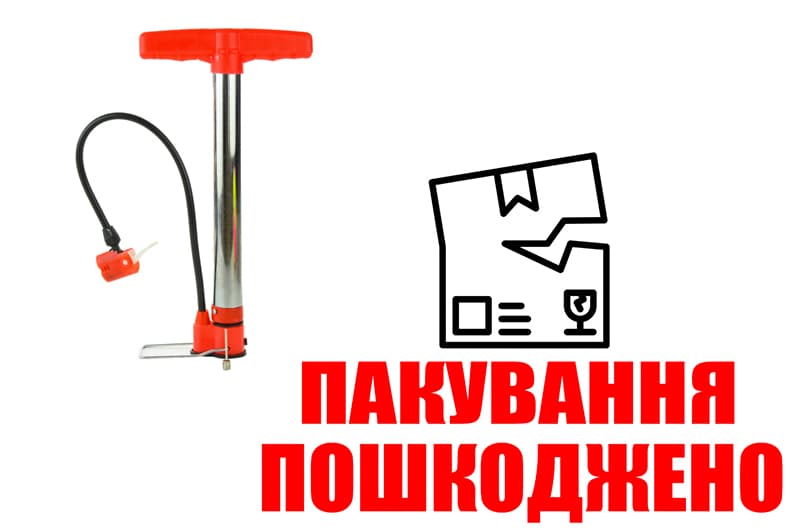 OUTLET 0 Велосипедний насос NS18002 під ніпель АV/SV, 35 см, насадка у комплекті 38*20*6 см