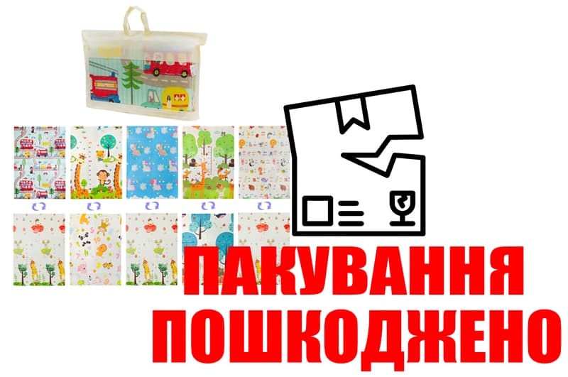OUTLET Термокилимок K6601, двохсторонній, 5 видів, складний, матеріал XPE, р-р 117x176x0,8 см, у сумці 72x3