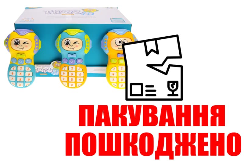 Брязкальце 855-40A "Телефон" на батарейках, в дисплеї 9 шт. YG Toys