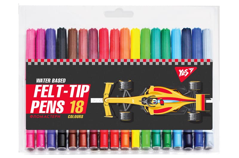 OUTLET 0 Фломастери 18 кол. "Race Iegend", на водній основі, 650494 YES