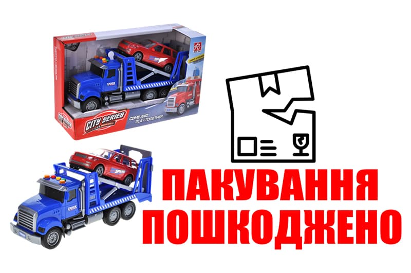 OUTLET Автовоз інерційний, озвучений, зі світлом, в коробці RJ6673-12 р.29,5*11*17,5см