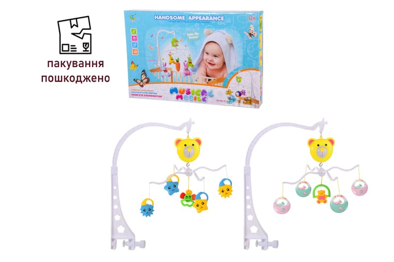 OUTLET Іграшка мобіль 286-2/3 механічна, 2 види мікс, у коробці 40,5*5,5*26см