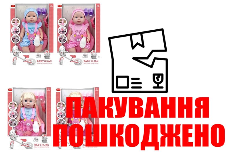 Лялька інтерактивна 40см QH3011-9/15 з автокріслом та аксесуарами, кліпає, музика,2 види,2 кол. в коробці 34x25,8x27
