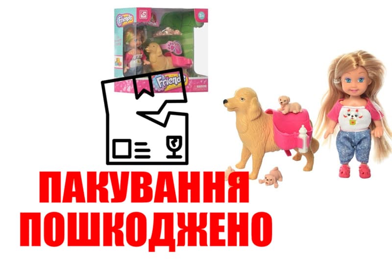 OUTLET Лялька Mini doll з собакою в коробці K899-91 р.16x7,2x16,5см
