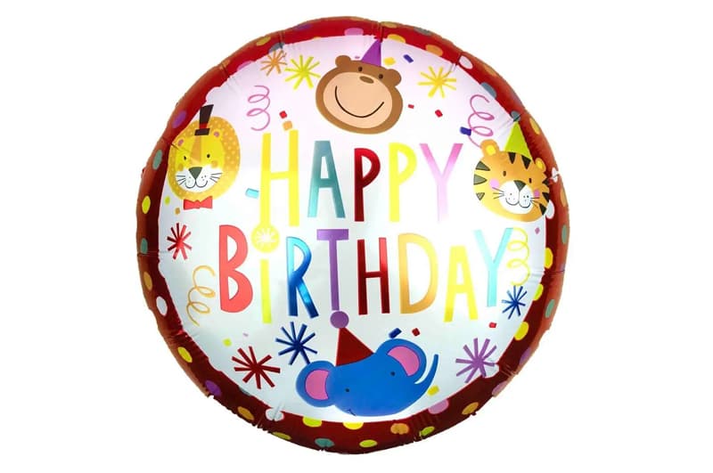 Фольгована кулька круг 01424 "Happy Birthday цирк" кольорова 18"(45см) 1шт.