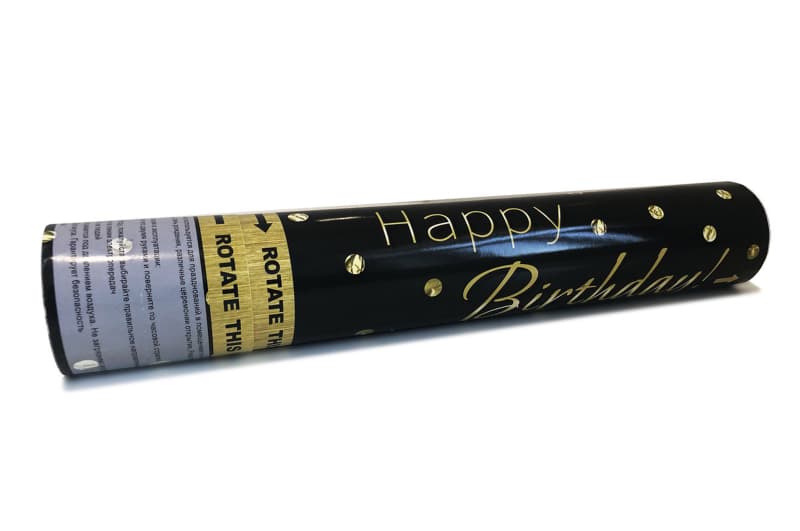 Хлопавка Пневматична 03684 'Happy Birthday золоті крапочки' 30 см.