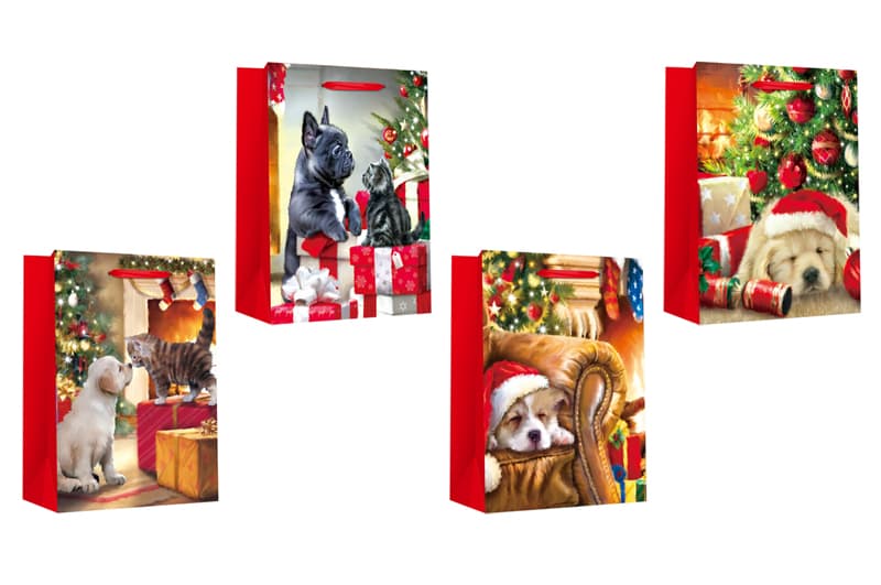 Пакет паперовий XMAS Dog 760219ML 26*12.7*32.4см LARGE асорті