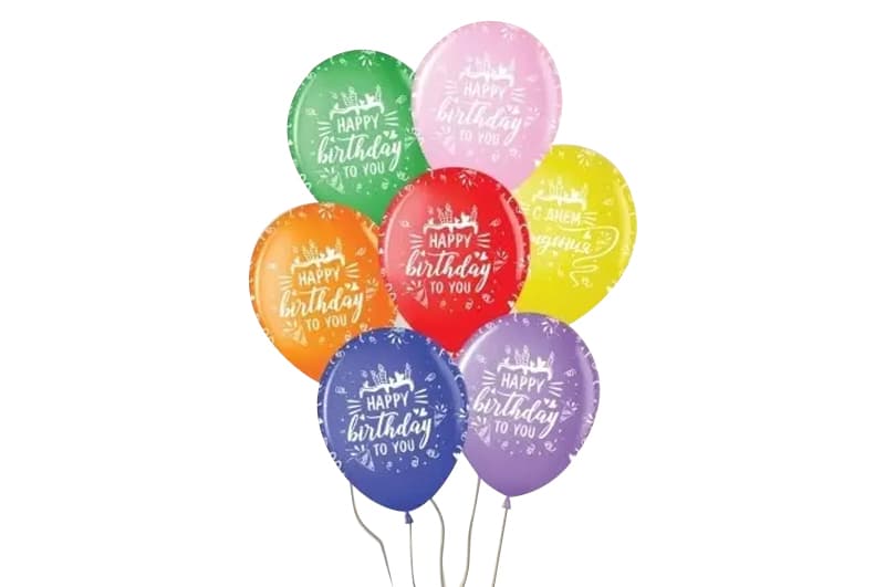 Латексні повітряні кульки В105 12" 14886 (30 см) "Happy Birthday" асорті Belbal 25 шт