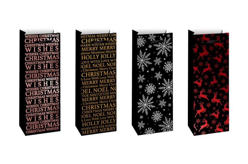 Пакет паперовий ВOTTLE XMAS WB20-49 13*8.5*36 см асорті