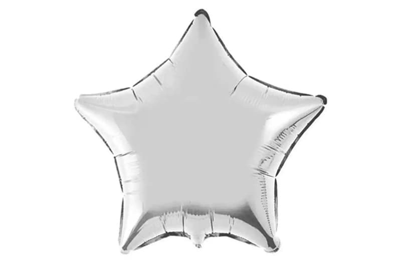 Фольгована кулька 01696 "Зірка" срібна металік 18"(45см) 1шт.