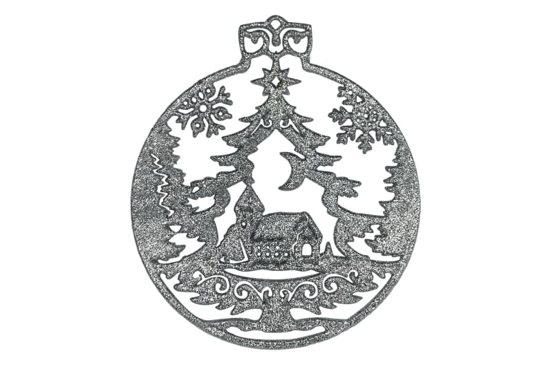 Новорічна іграшка Різдвяна ніч (срібло) 12х12х0.3 см