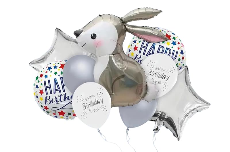 Набір з 9 повітряних кульок "Happy birthday rabbit" ТМ "Твоя Забава"
