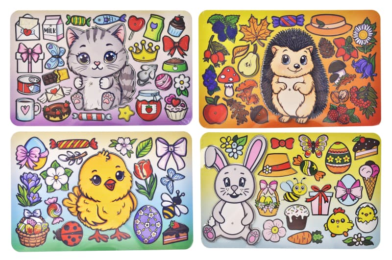 Одягалка магнітна 7898 дерев'яна, 4 види р.28x18x0,5 см